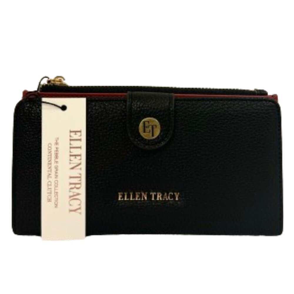 NWT Ellen Tracy Wallet Black/Red - Picture 2 of 6